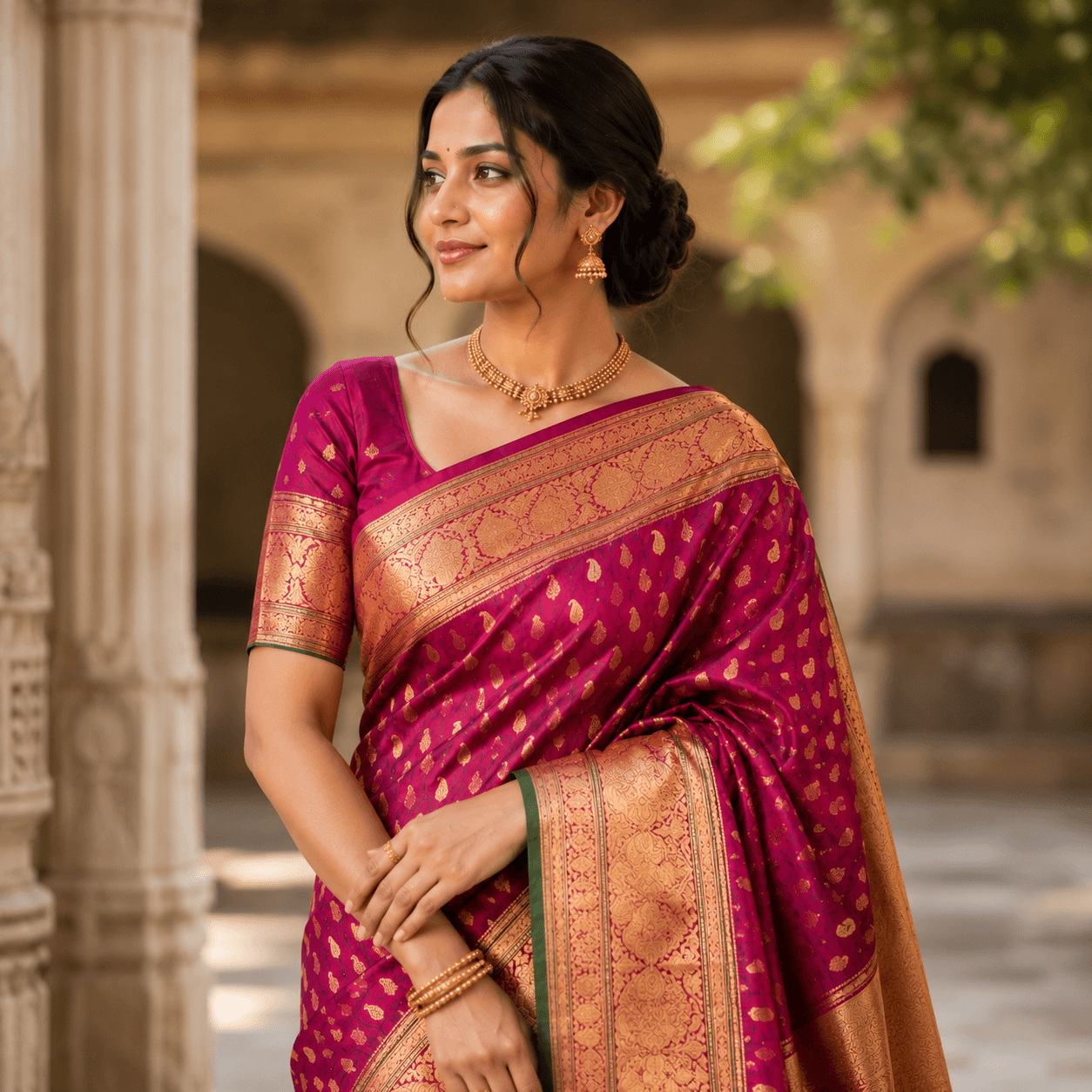 Classic Red Bridal Silk Saree