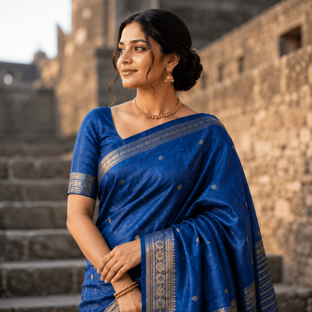 Royal Blue Banarasi Silk Saree
